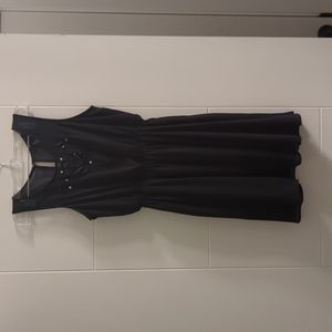 Forever 21 Black Party Dress with Keyhole Back and Beaded Detail